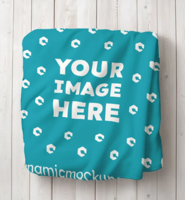 Teal Blanket Mockup Template