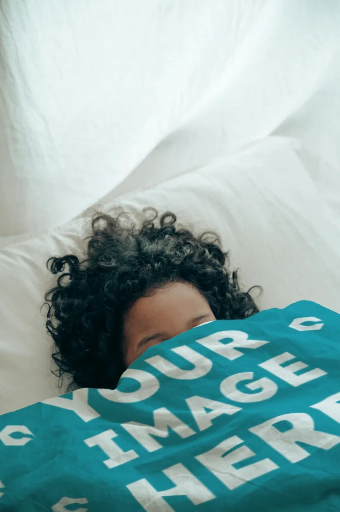 Teal Blanket Mockup Template