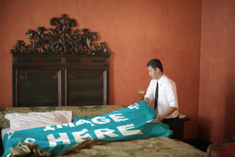 Teal Blanket Mockup Template