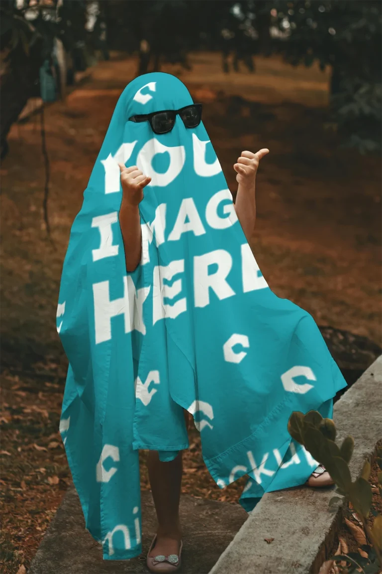 Teal Blanket Mockup Template