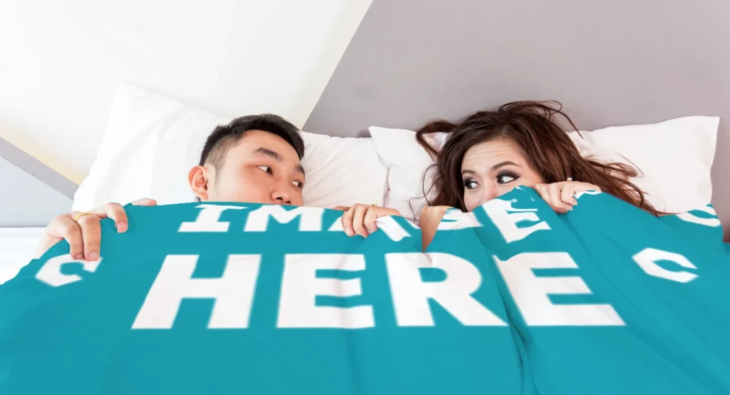 Teal Blanket Mockup Template