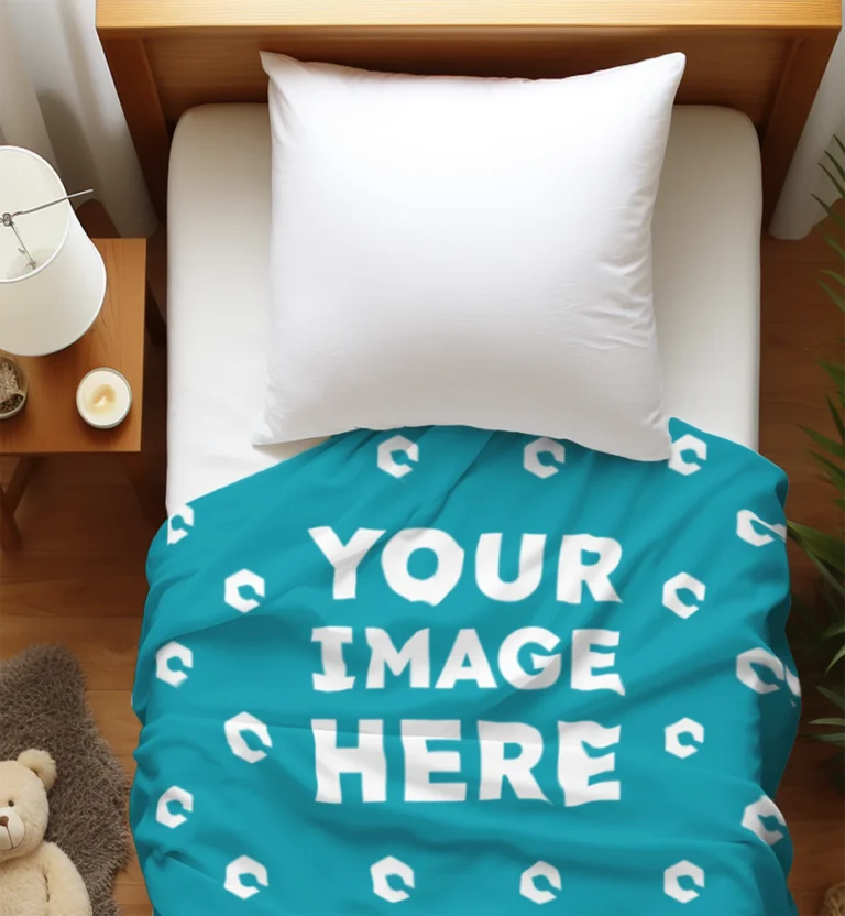 Teal Blanket Mockup Template