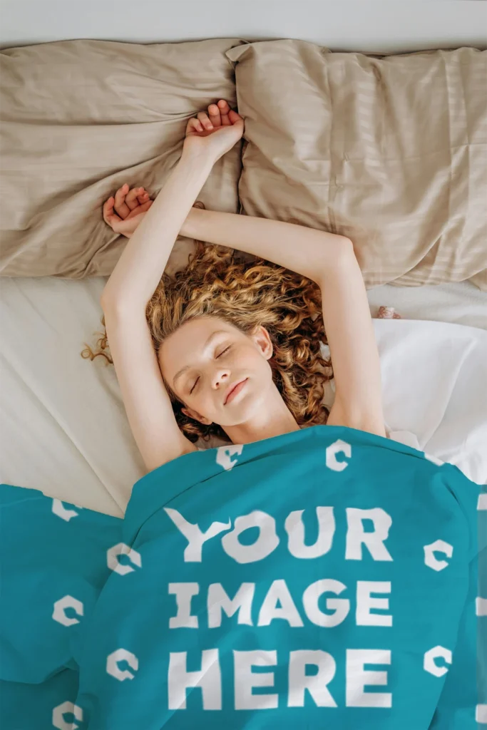 Teal Blanket Mockup Template