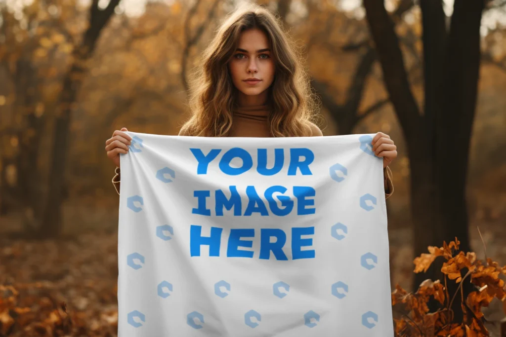 White Blanket Mockup Template
