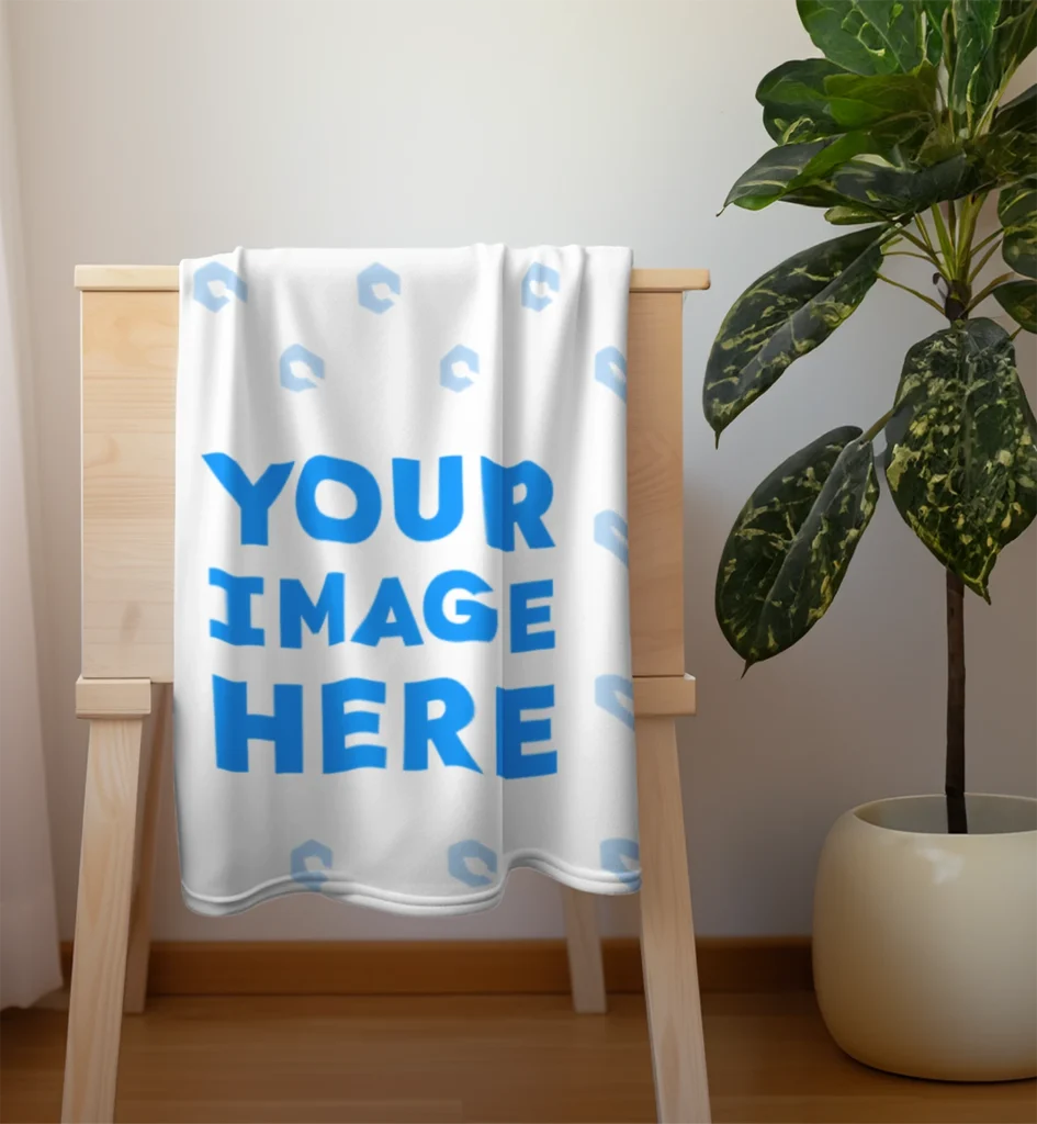 White Blanket Mockup Template