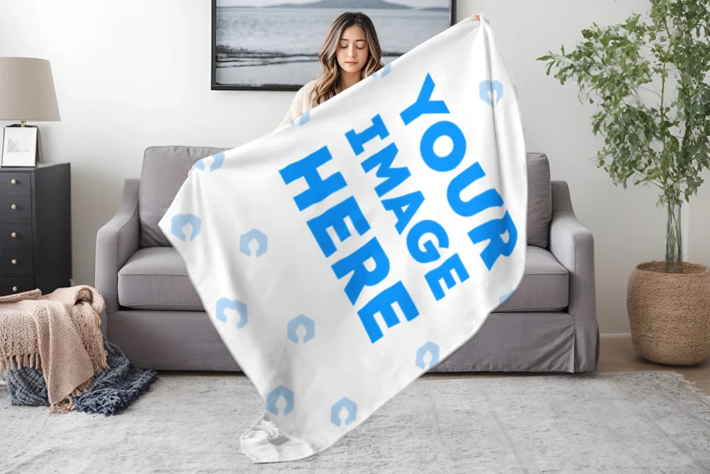 White Blanket Mockup Template