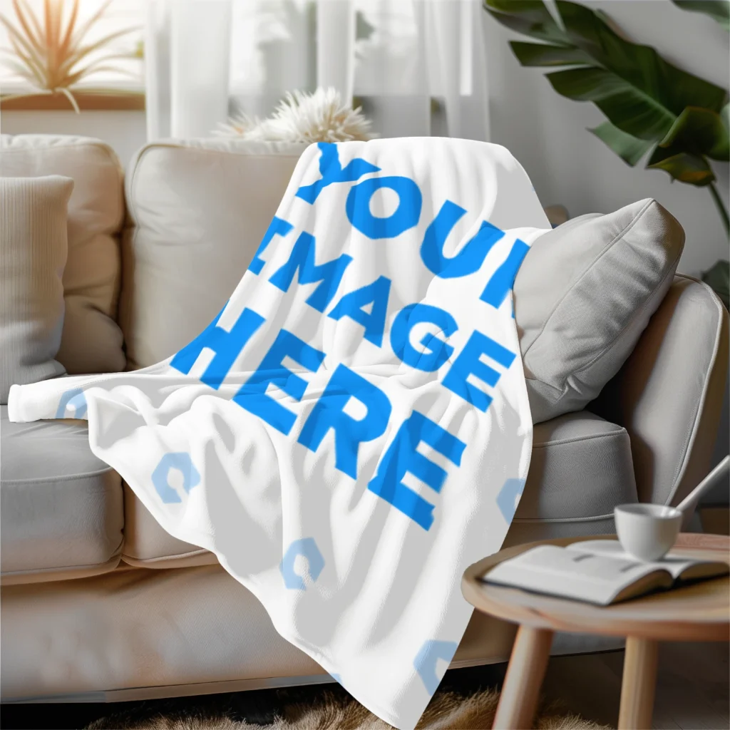 White Blanket Mockup Template