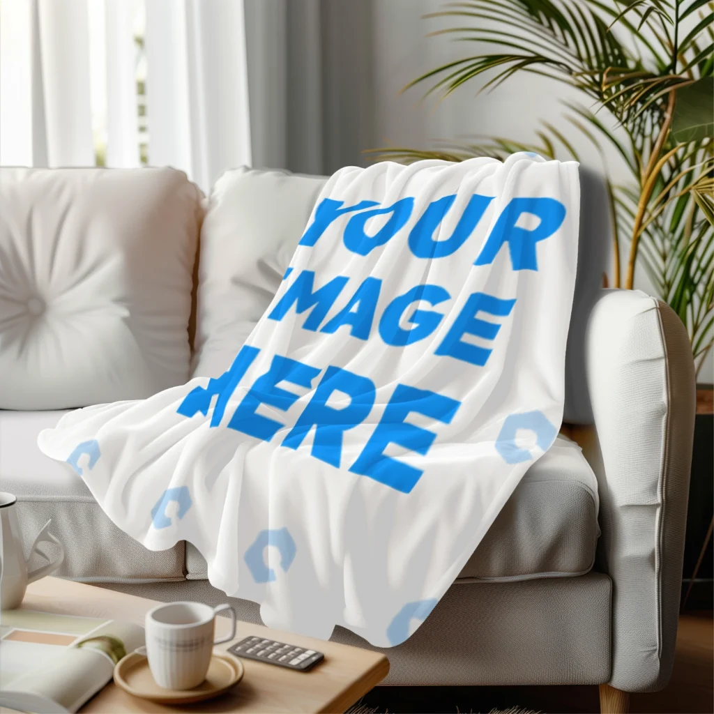 White Blanket Mockup Template