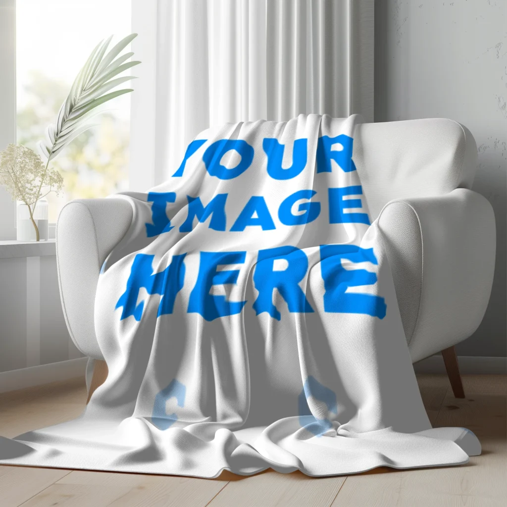White Blanket Mockup Template