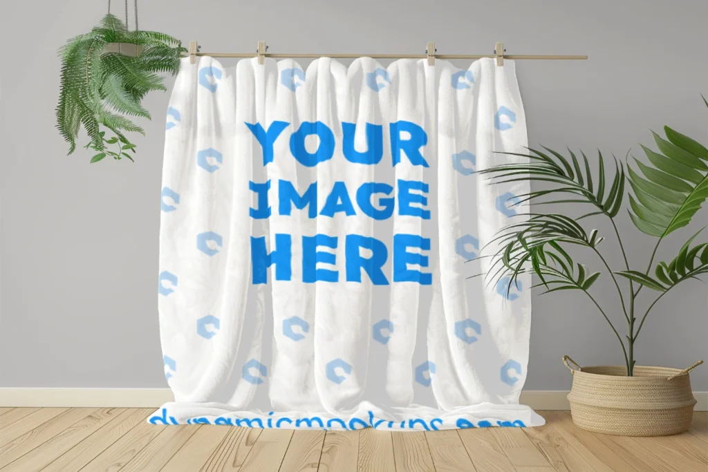 White Blanket Mockup Template