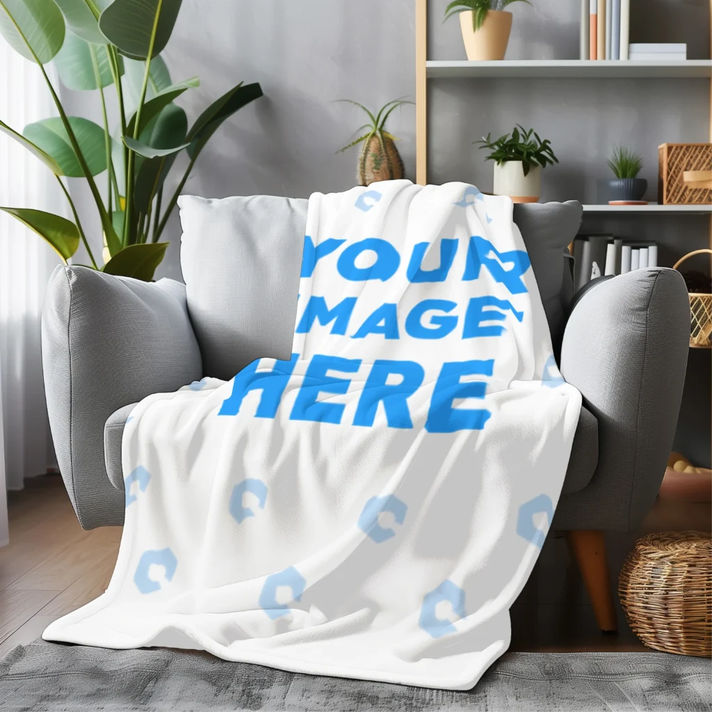 White Blanket Mockup Template