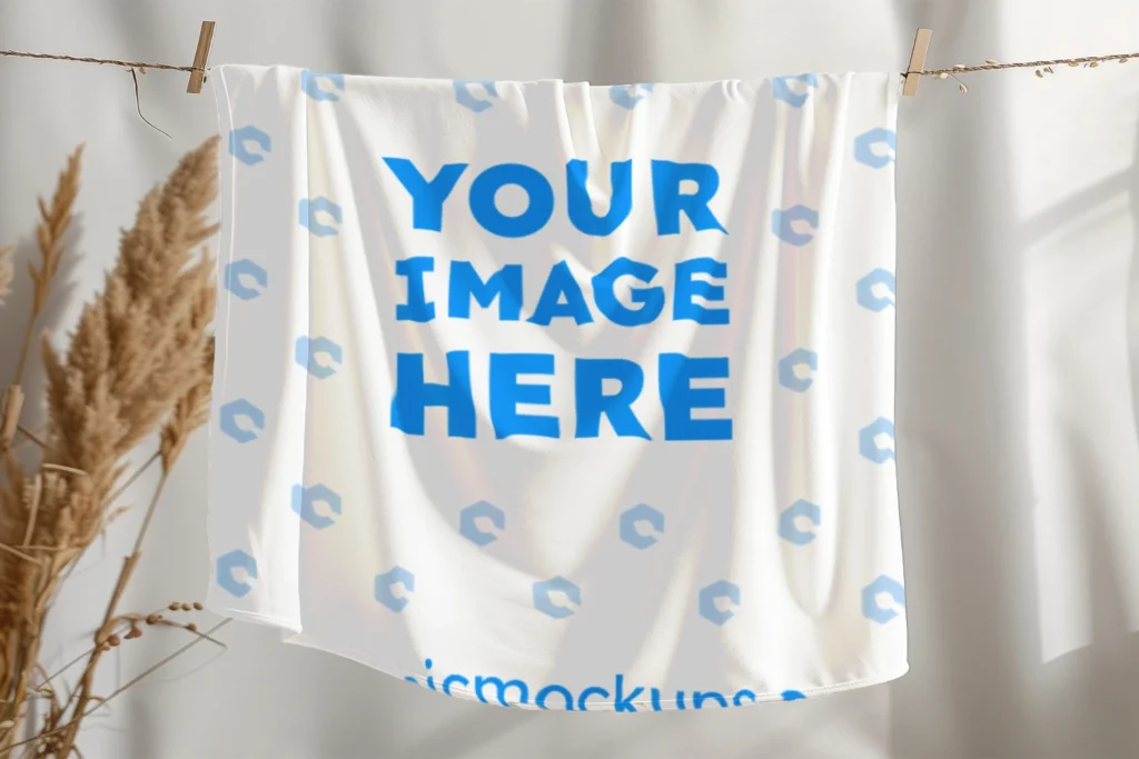 White Blanket Mockup Template