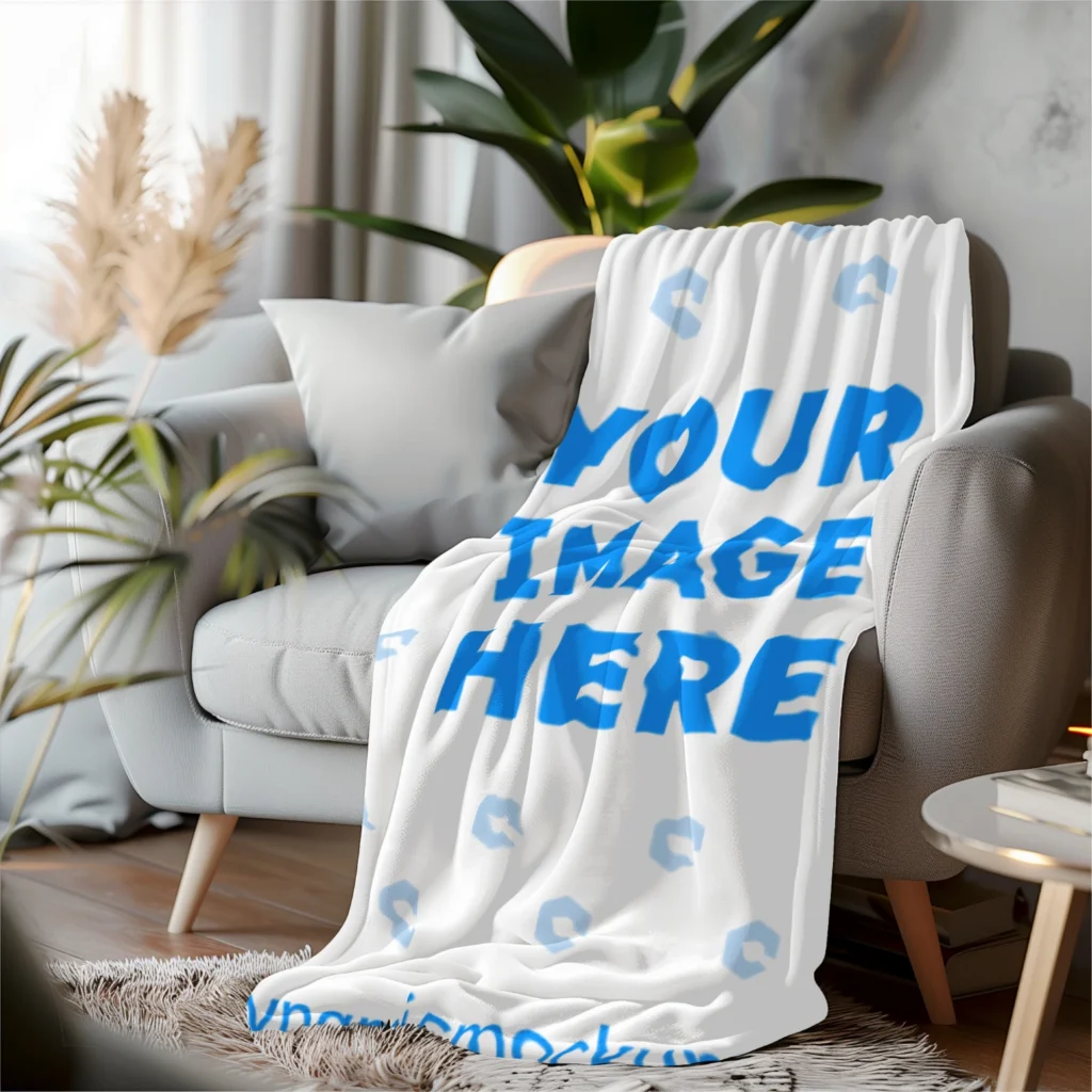 White Blanket Mockup Template