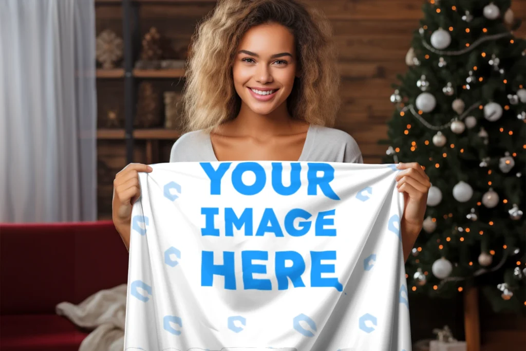 White Blanket Mockup Template