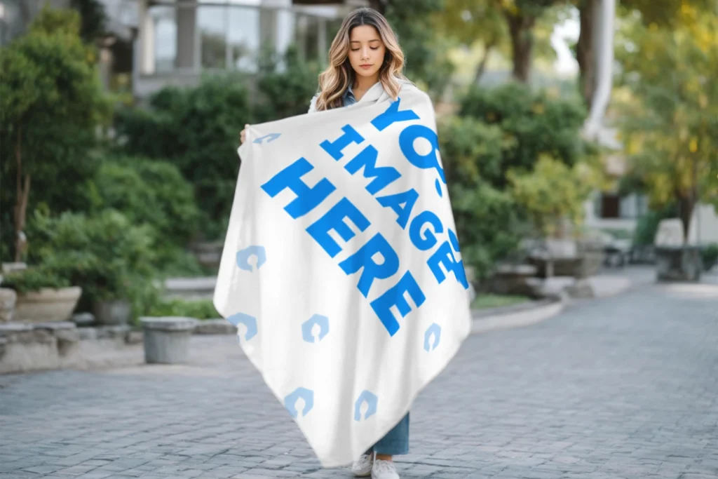 White Blanket Mockup Template