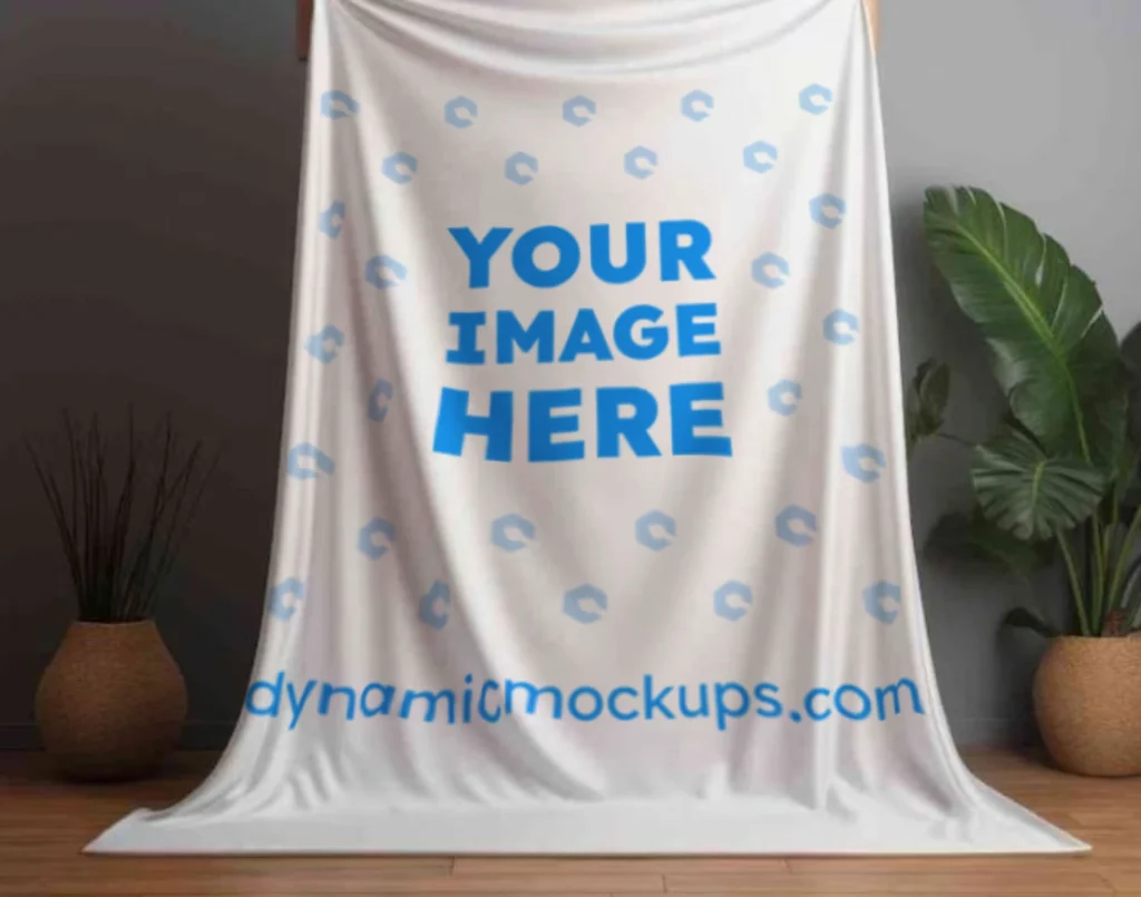 White Blanket Mockup Template