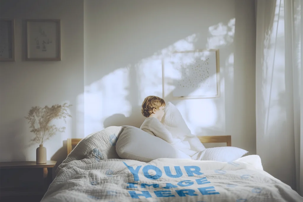 White Blanket Mockup Template