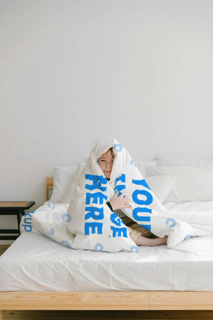 White Blanket Mockup Template
