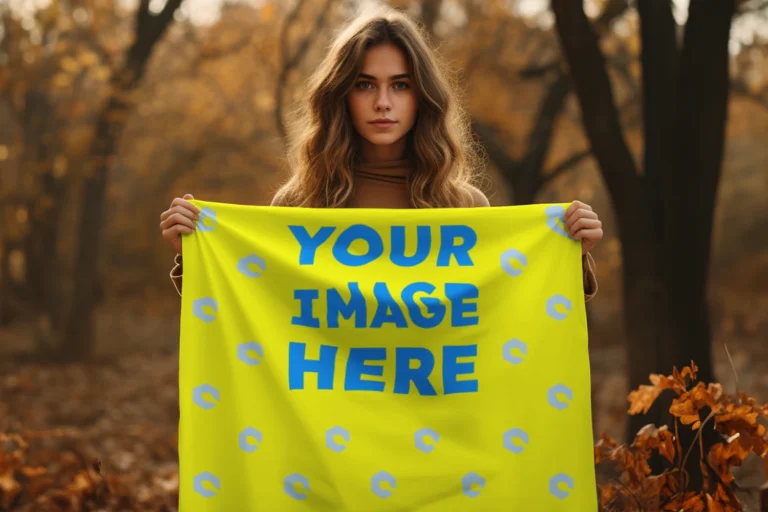 Yellow Blanket Mockup Template