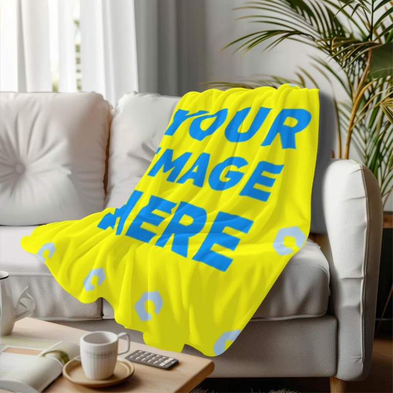 Yellow Blanket Mockup Template