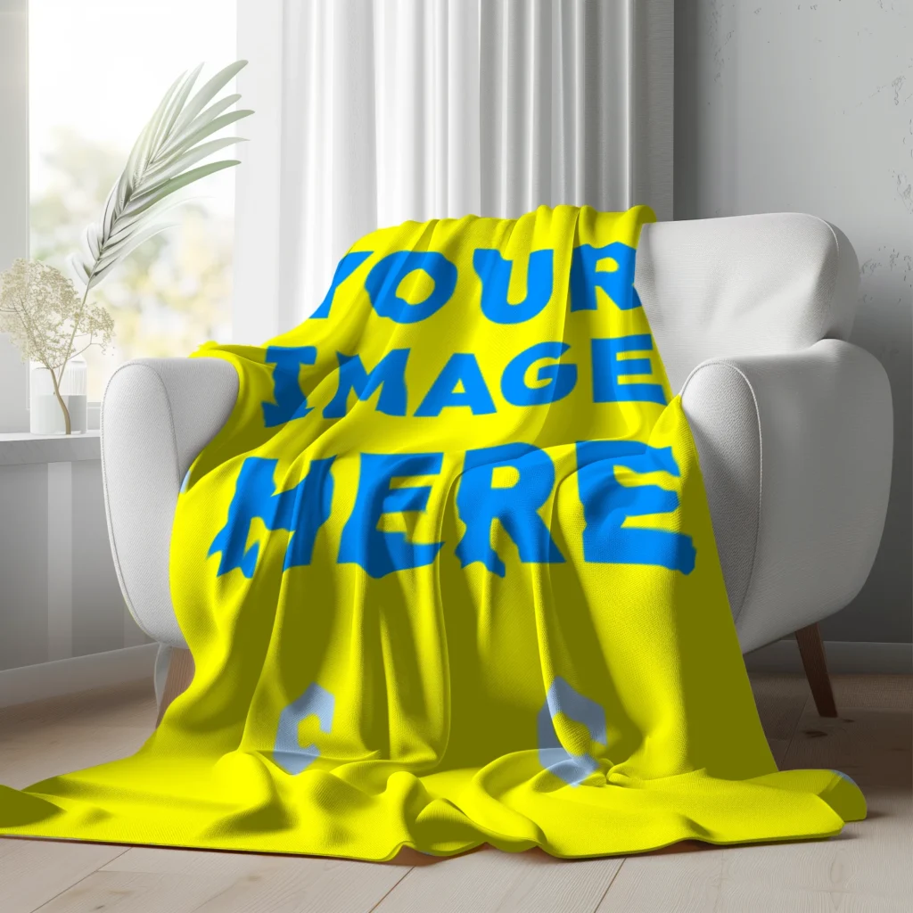 Yellow Blanket Mockup Template