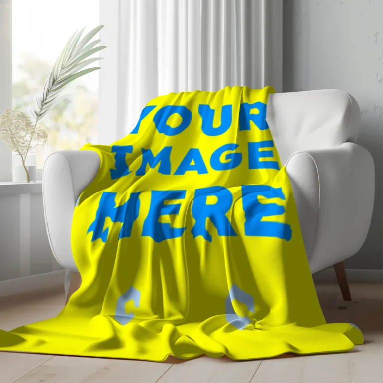 Yellow Blanket Mockup Template