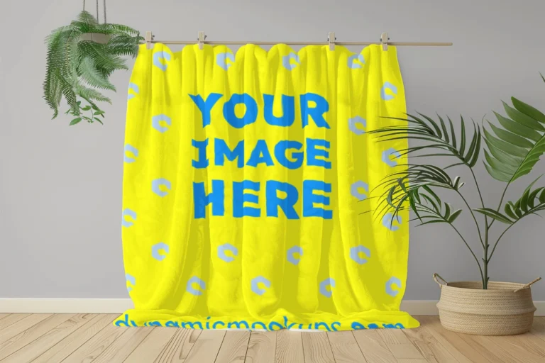 Yellow Blanket Mockup Template
