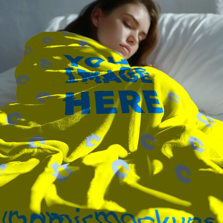 Yellow Blanket Mockup Template