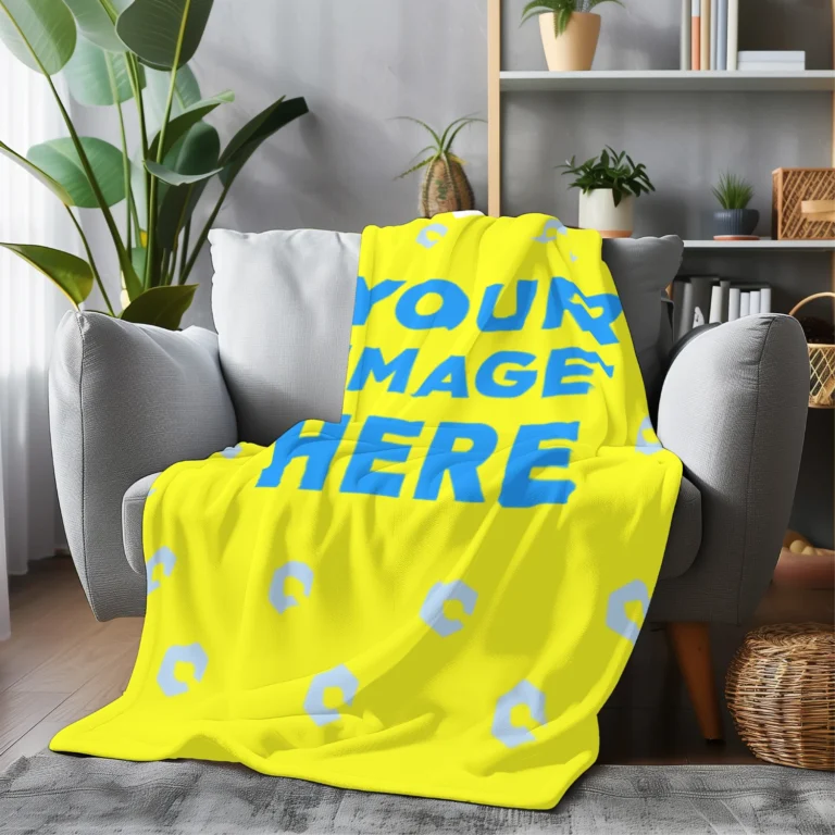 Yellow Blanket Mockup Template