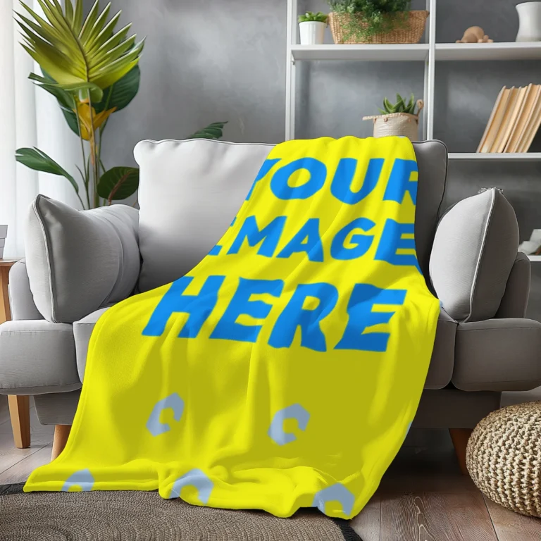 Yellow Blanket Mockup Template