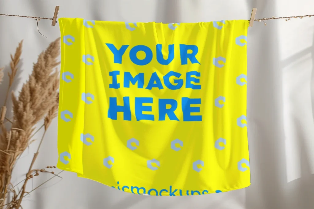 Yellow Blanket Mockup Template