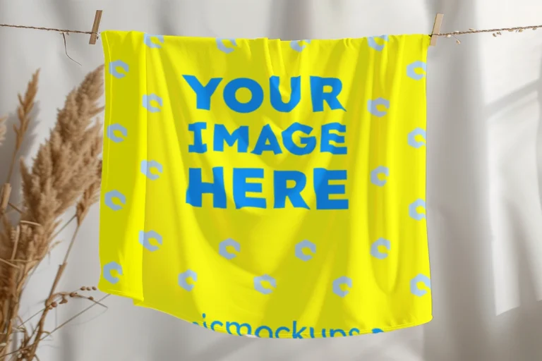 Yellow Blanket Mockup Template