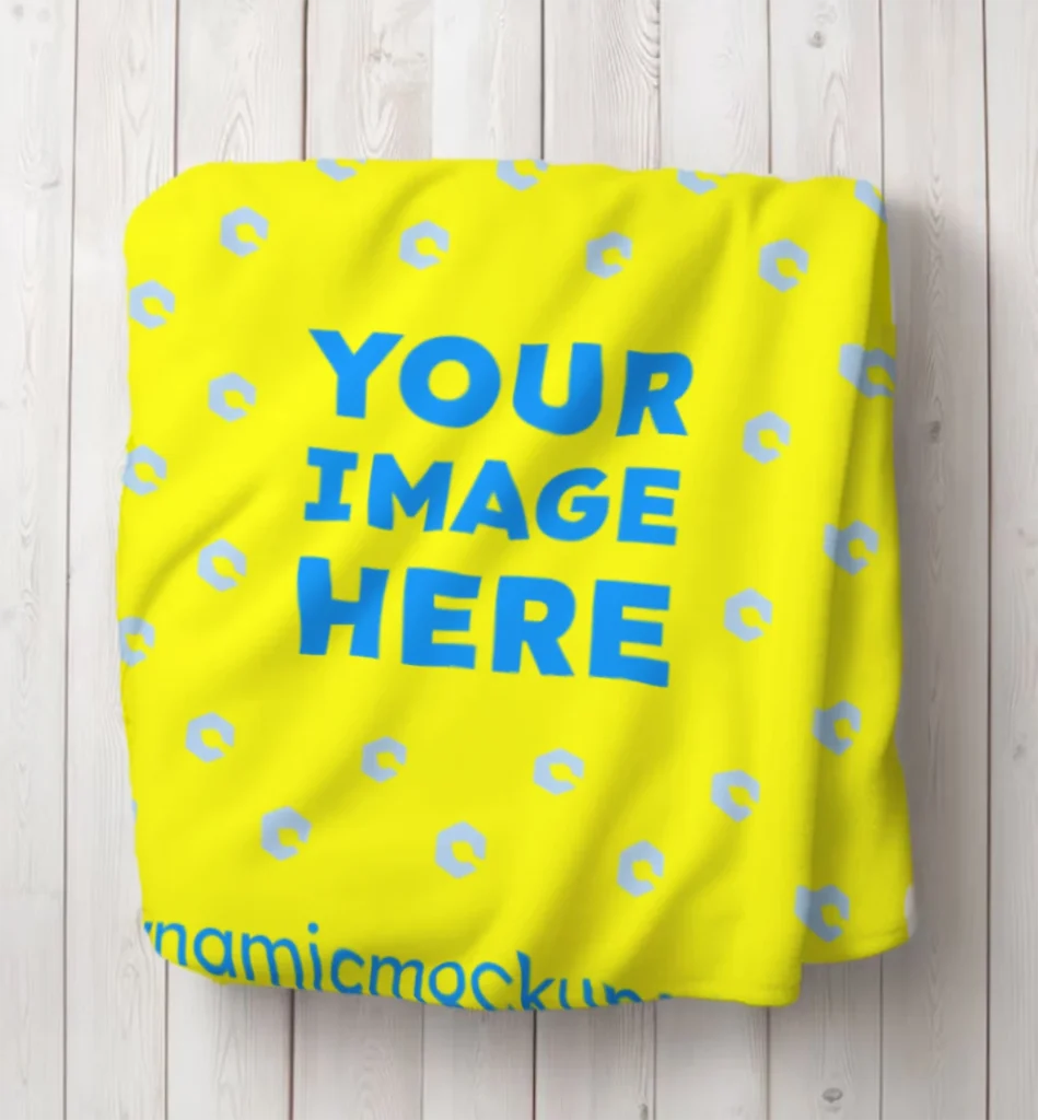 Yellow Blanket Mockup Template