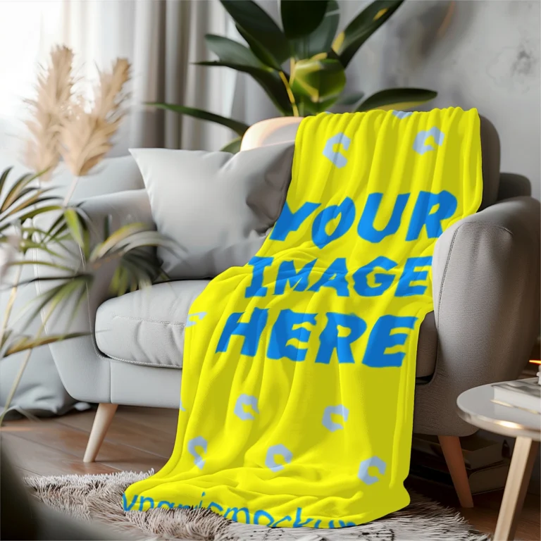 Yellow Blanket Mockup Template