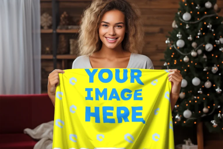Yellow Blanket Mockup Template