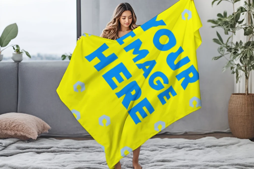 Yellow Blanket Mockup Template