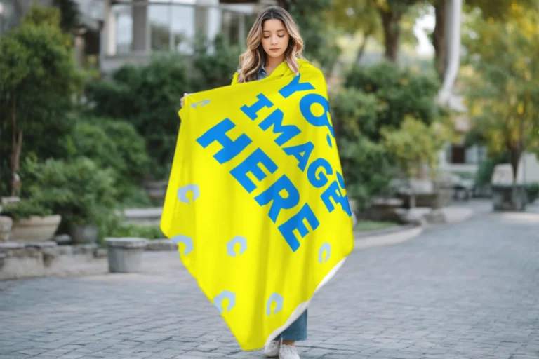 Yellow Blanket Mockup Template