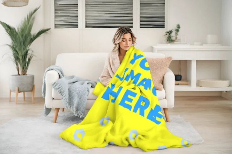Yellow Blanket Mockup Template