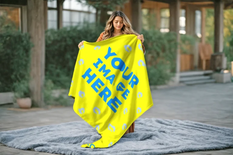 Yellow Blanket Mockup Template
