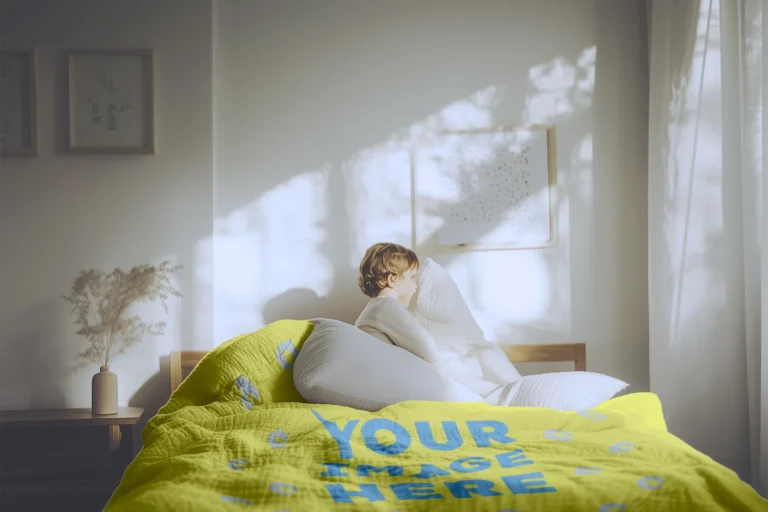 Yellow Blanket Mockup Template