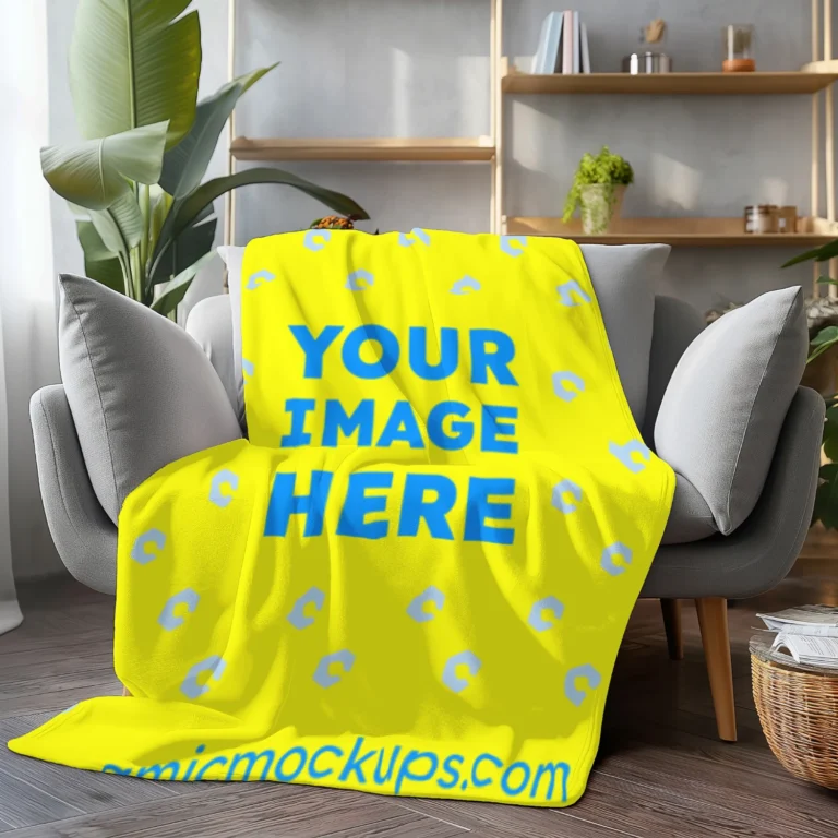 Yellow Blanket Mockup Template
