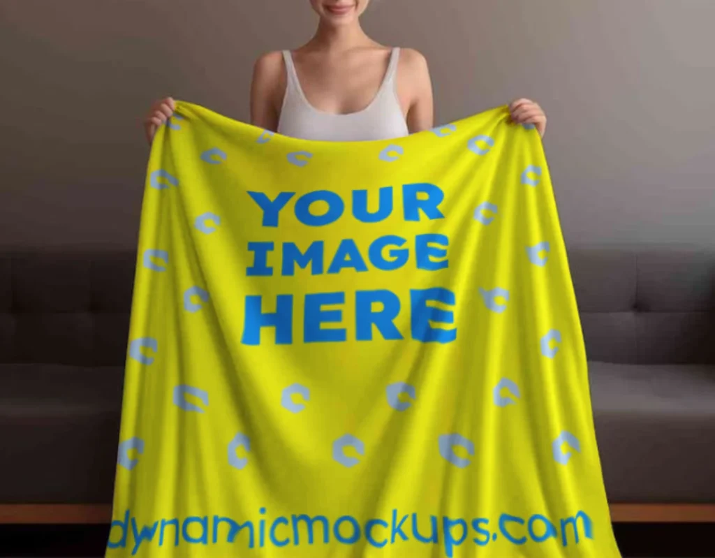 Yellow Blanket Mockup Template