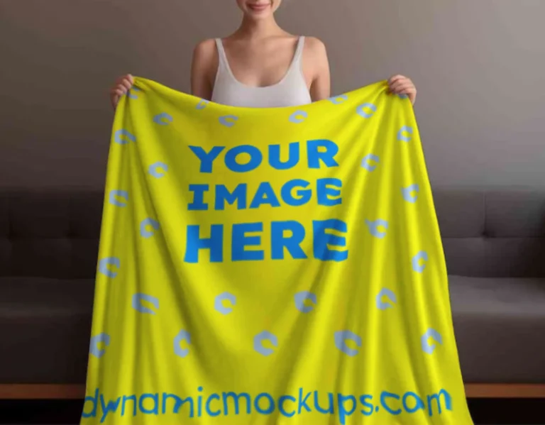 Yellow Blanket Mockup Template
