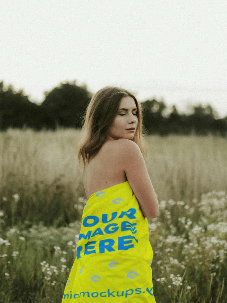 Yellow Blanket Mockup Template