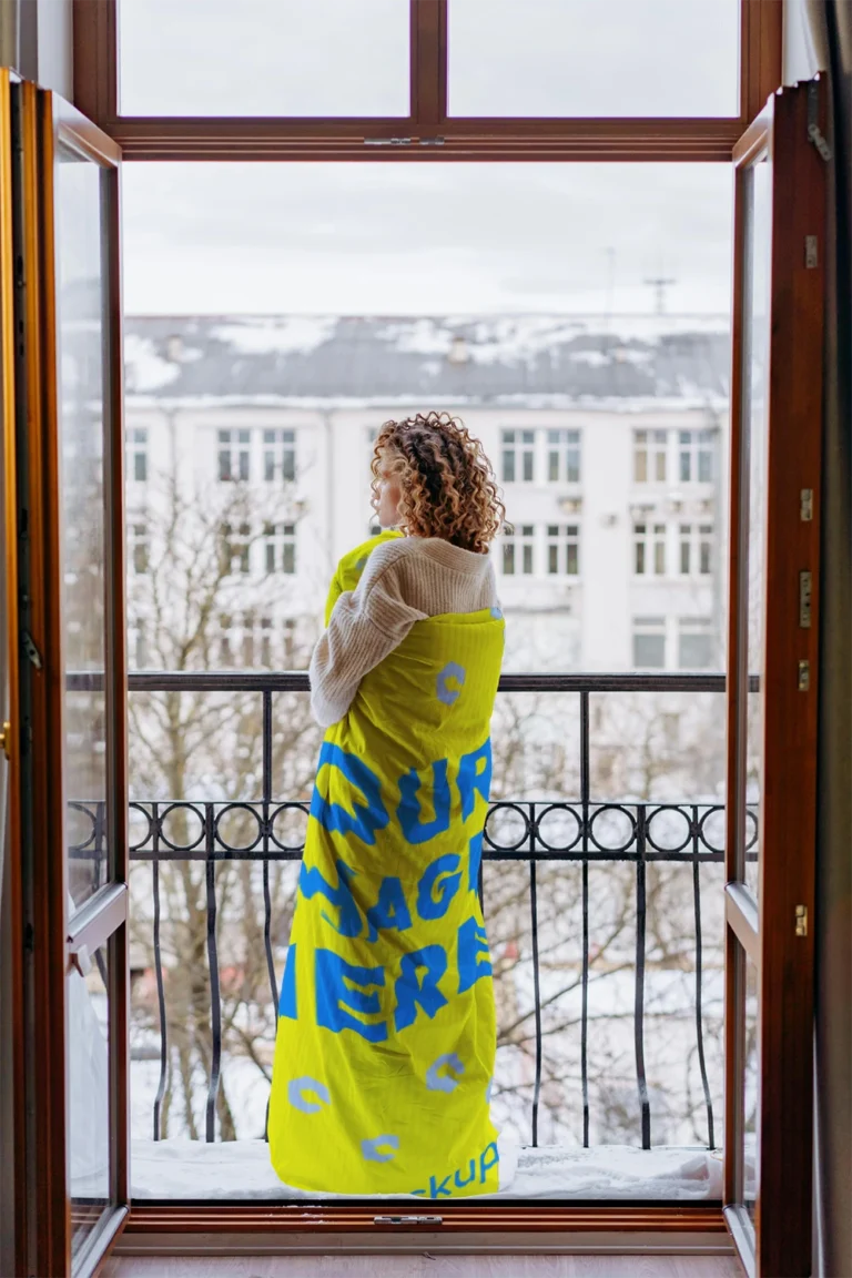 Yellow Blanket Mockup Template
