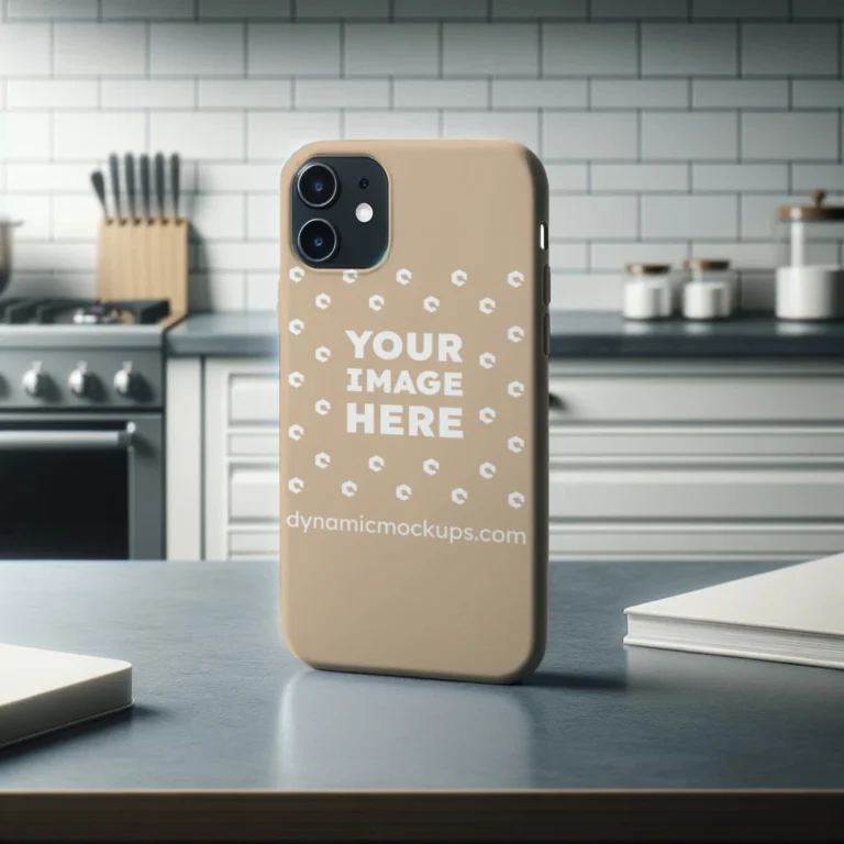 iPhone Beige Phone Case Mockup Template