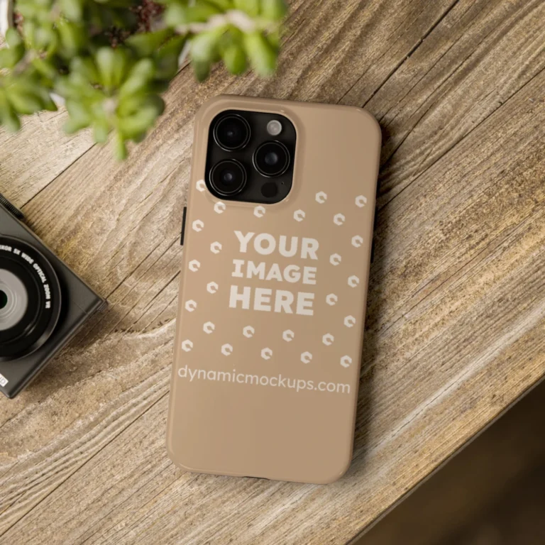 iPhone Beige Phone Case Mockup Template
