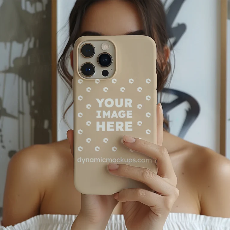 iPhone Beige Phone Case Mockup Template