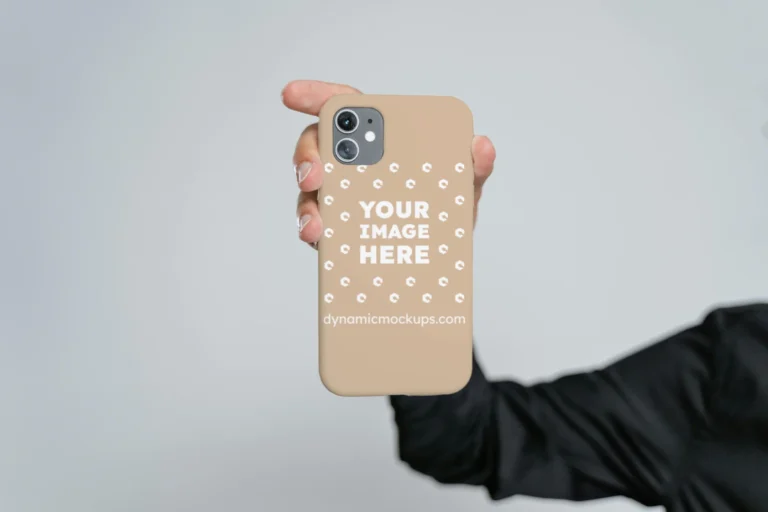 iPhone Beige Phone Case Mockup Template