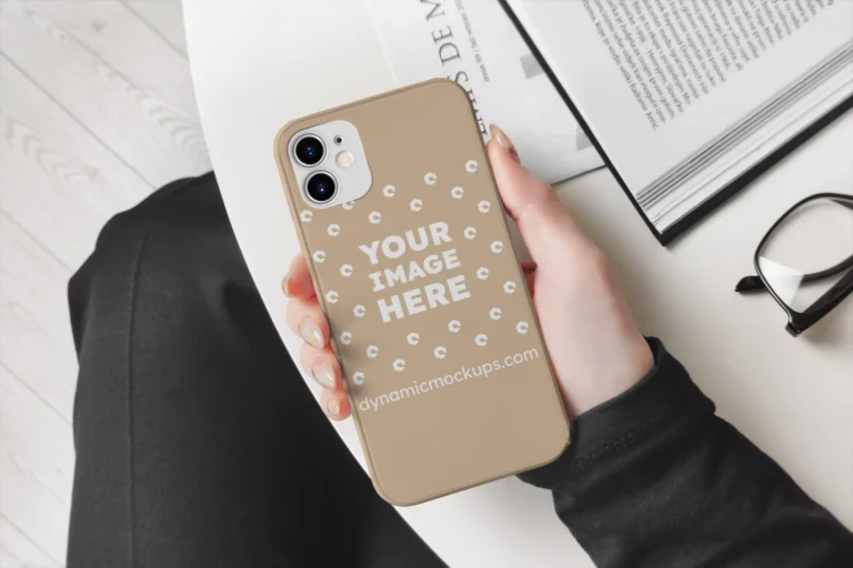 iPhone Beige Phone Case Mockup Template